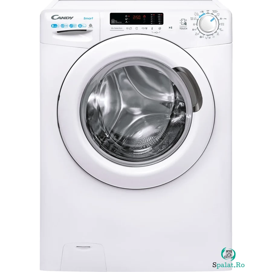 Masina de spalat rufe cu uscator Candy Smart CSWS 4852DWE/1-S, 8 kg spalare, 5 kg uscare, 1400 RPM, Clasa C, Mix Power Systems, Steam, Kg Detector, Alb la 1,677.30 lei ron