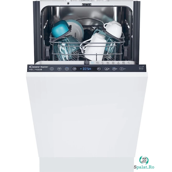 CANDY Masina de spalat vase incorporabila Candy Rapido CI0C7SB0FA, 10 seturi, 8 programe, Clasa C, WiFi, Motor inverter, Wash & Dry 35', Automatic Open Door, 45 cm la 1,907.99 lei ron