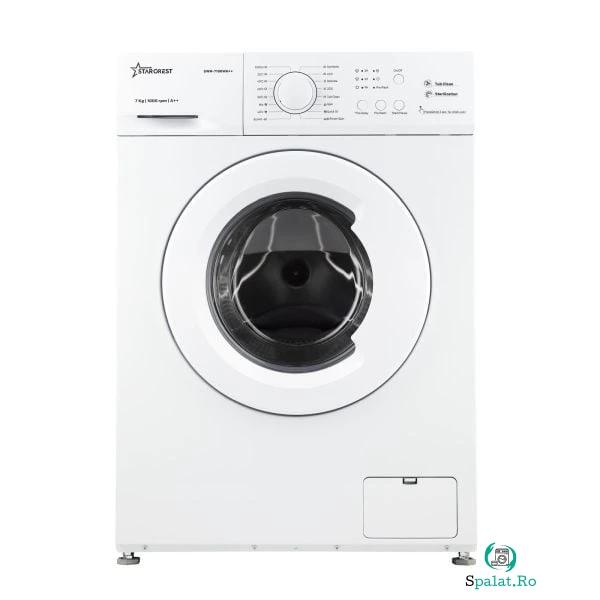 Masina de spalat rufe STARCREST SWM-7100WH++, 7 KG, 1000 RPM, Clasa F, 8 programe, Functie start intarziat, antialergic, Alb la 914.11 lei ron