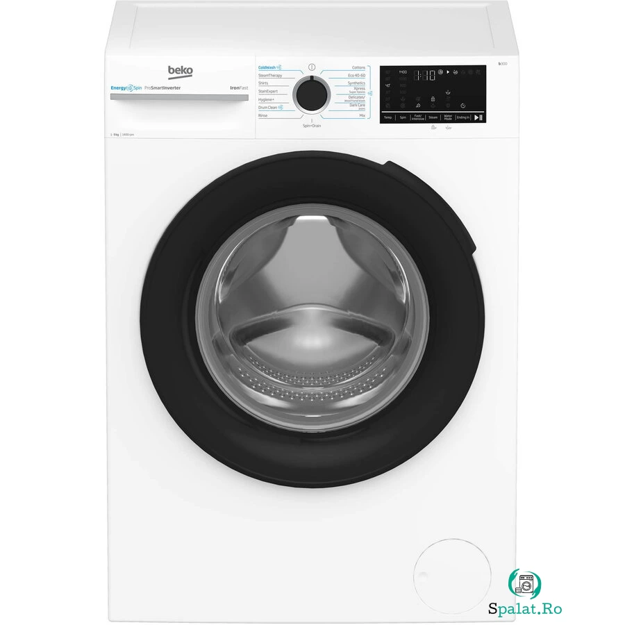 Beko Masina de spalat rufe Beko BM3WFSU49415WB, 9 kg, 1400 rpm, Clasa A, Motor ProSmart Inverter, ColdWash, SteamCure, Alb la 2,753.99 lei ron