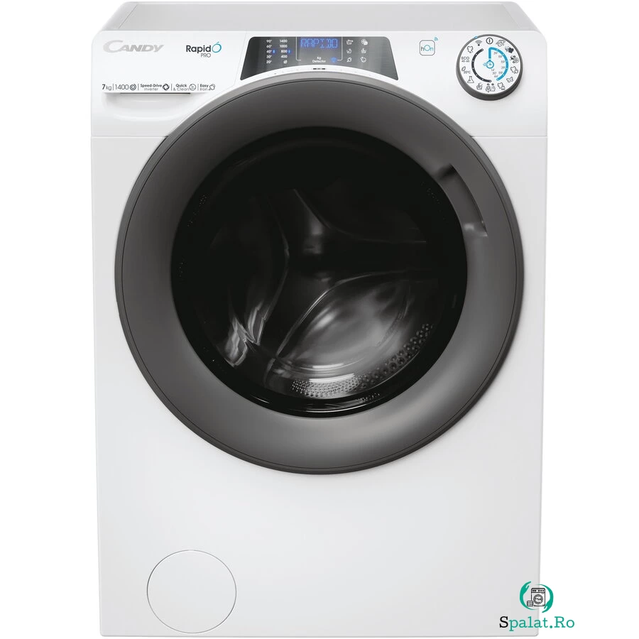 CANDY Masina de spalat rufe Slim, Candy Rapido Pro RP4 476BWMR/1-S, 7 kg, 1400 RPM, Clasa A, Motor Inverter, Quick&Clean Technology, Steam Hygiene+, WiFi, Easy Iron+, Alb la 1,815.99 lei ron