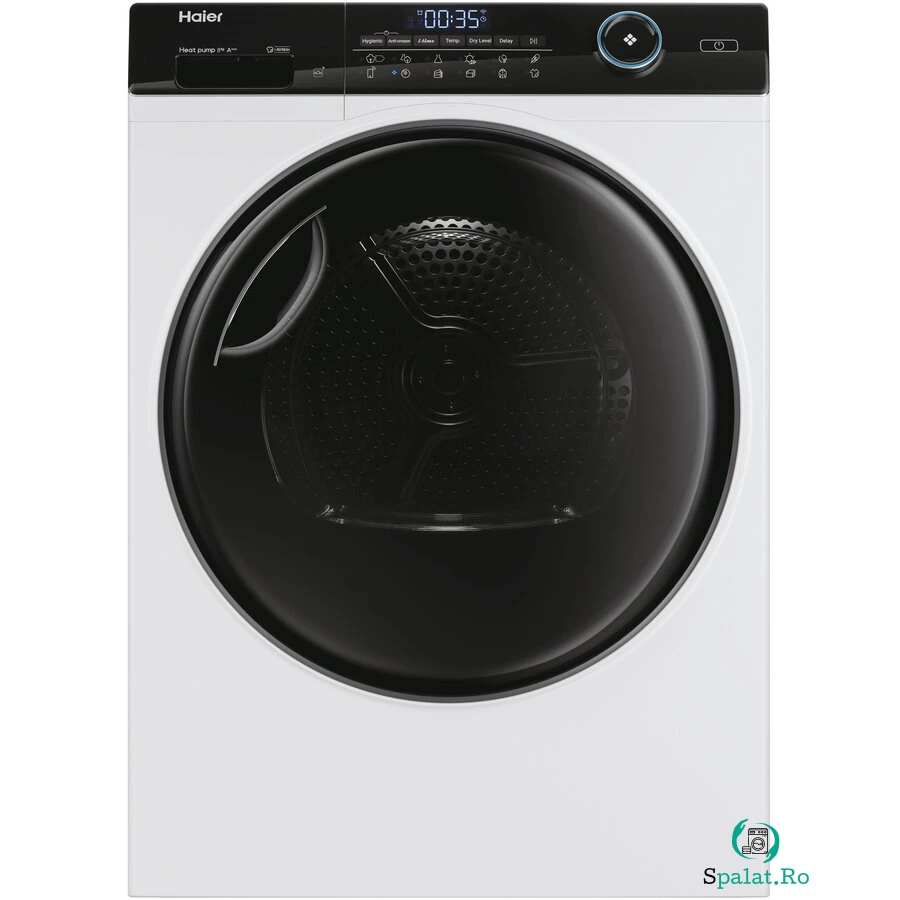 HAIER Uscator de rufe Haier HD80-A3959-S, Pompa de caldura, 8 kg, Clasa A+++, Wi-Fi, Motor Inverter, iRefresh, Dry Sensor, Pillow drum, iTime, Filtru triplu, Alb